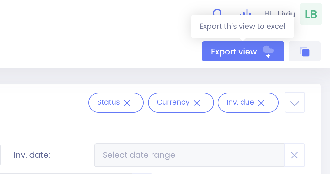 Excel export